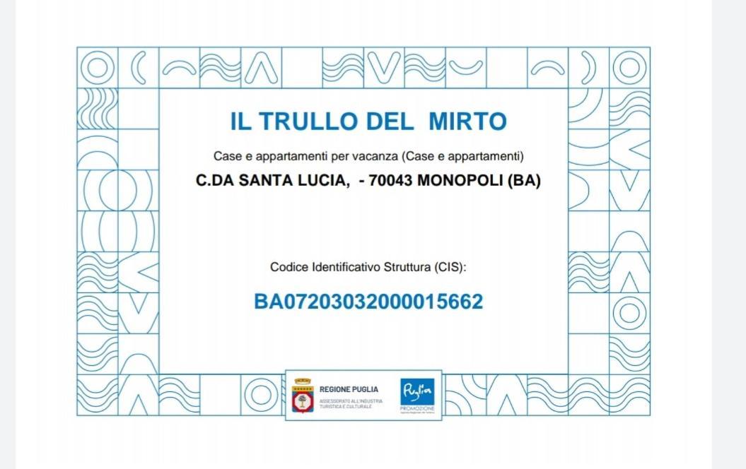Вилла Il Trullo Del Mirto Сельва-ди-Фазано Экстерьер фото